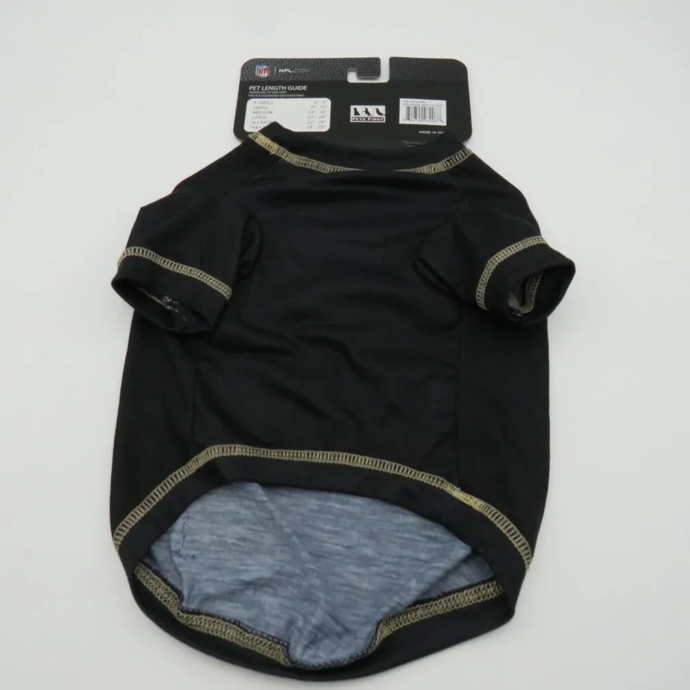 New‎ Orleans Saints Pet Shirt Medium NFL Team Tee Dog Wear Black Gold Polyester
